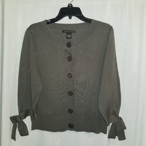 Larry Levine Gray Cardigan Size L - Picture 5 of 5